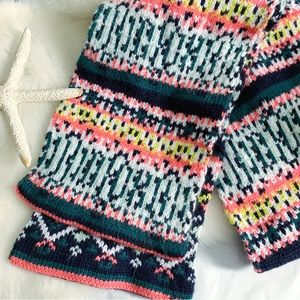 Multicolored Woven 2 Sided Wide Knit Scarf